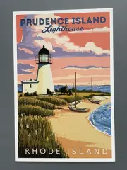 Prudence Island, Rhode Island - Lighthouse - Lantern Press Postcard