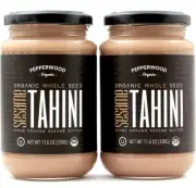 Organic Whole Sesame Tahini Paste-Unhulled & Stone-Ground - Silky Smooth Texture