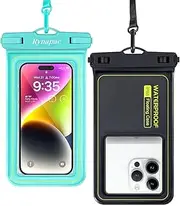 PEORSEFI IP68 Waterproof Phone Pouch, Floating Waterproof Phone Case for iPhone 16 15 Pro Max Galaxy S24+ S23 Pixel 8 Pro with Detachable Lanyard, Cellphone Dry Bags Beach Vacation Essentials -2 Pack