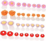 WOONEKY Floral Toe Separators 32 Pcs Silicone Toe Separators Toenail Prevention for Women