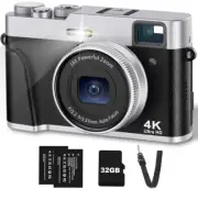 4K Digital Camera with Viewfinder & Flash