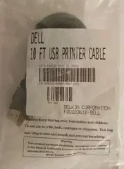 USB A to B 2.0 Printer Cable For Dell PRINTER, Scanner, DELL ORIGINAL, SEALED