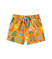 [Stella McCartney Kids] Stella McCartney Kids Printed swim trunks M 3 orange