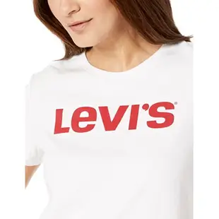 Levi's 短袖T恤 女裝 LOGO款 T恤 短袖 短T-Shirt 素T 圓領上衣 L10472 白色(現貨)▶指定Outlet商品5折起☆現貨