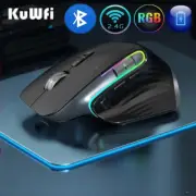Rechargeable Wireless Mouse Silent Gaming Mouse 2.4G&Bluetooth Ergonomic