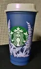 Starbucks Fall 2022 Color Changing Cup Blue Mushroom 16oz Hot Cold BPA Free