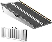 PORIYA Aluminium Ramp,270kg/600lb Capacity Anti Slip Wheelchair Ramp,with Carry Handle,Folding Loading Threshold Portable Access (4FT)