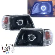 Fits TOYOTA Hilux MK6 01-05 Guide LED Halo HID W/ Corner Lamp Headlight BK RHD (for: Toyota)