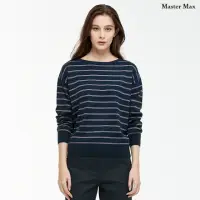 在飛比找momo購物網優惠-【Master Max】圓領條紋連袖針織上衣(8224007