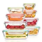 8 Pack Glass Food Storage Containers with Airtight Lids, Glass Meal Prep Contain