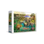 1000pc Harlington Jigsaw Puzzle African Waterhole Kids Wildlife Puzzle 8y+