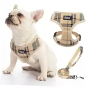 Soft Mesh Dog Harness and Leash Set Pet S (NECK: 12", CHEST: 14"-18") Beige