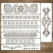 Indian Inlay Border Stencils for Wall, Table, Chair, Cabinet, Canvas and Furniture - Reusable Wood Burning, Drawing, Art, Painting Patterns
