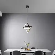 Modern Led Pendant Light Fixtures Island Adjustable Height Hanging Lights for Kitchen Dining Room Bedroom Living Room Foyer, Black
