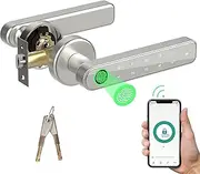 AILRINNI Smart Lock - Keyless Entry Door Lock with Bluetooth, Touchscreen Keypad Deadbolt Biometric Smart Lock for Home/Office/Bedroom/Apartment (Silver)