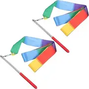 BESPORTBLE 1set Decorative Gymnastics Ribbons Dance Ribbon Sticks Flame Streamers for Fitness Training Chinese Dance and Circus Skills