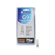 Nelson G9 75W Tungsten Halogen Clear Ice Blue Bi-Pin Globe