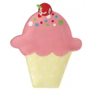 99071 Strawberry Ice Cream Cone Sundae Spoon res Kitchen Bar Utensil Holder Tray