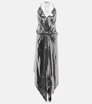 [Alexandre Vauthier] Alexandre Vauthier Halterneck metallic midi dress AU 10 metallic