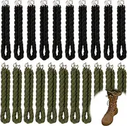 [hoeslaw] 20 Pcs Outdoor Boot Straps Pack, Elastic Boot Band Blousers with Reinforced Metal Hook, Neat Durable Fit for Field Service Personnel Securing Pants Boots During Outdoor Activities, Black