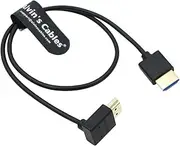 8K HDMI 2.1 Cable High Speed Thin Straight HDMI to Up Angle HDMI for Atomos Ninja V Monitor, Z CAM E2, Sony FS5| FS7| A7S3 Cameras 19.7inches|50CM