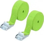 uxcell 1" x 11 ft Lashing Strap with Buckles, 2 Pcs Cam Buckle Tie Down Straps Adjustable Heavy Duty Secure Cinch Straps Up to 551 lbs for Cargo Kayak Bicycles, Fluorescent Green