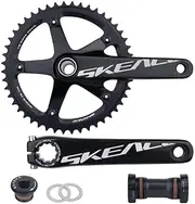 Bike Crankset, Crank Set 165mm Crank Arm Set 48T 49T Single Chainring 144bcd Hollow Integrated Field Bikes Crankset