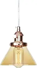 YPDTSNGV Pendant Light Fixtures with Switch, Glass Shade Adjustable Lighting, Rose Gold Metal Hanging Ceiling Lamps for Kitchen Island Bathroom(B)