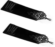 [Yardenfun] 1 Pair Wedding Gloves Bachelorette Party Decorations Women Shower Decorations Bride Lids Bridal Corsage Table Runner Veil Engagement Gown Robe Dressing Black Spandex Elastic