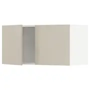 METOD wall cabinet with 2 doors, white/Havstorp beige, 80x37x40 cm