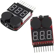 POPETPOP 2pcs Battery Tester with Sound Alarm Accurate Voltage Indicator Batteries Essential Tool for Automotive Household Use Low Voltage Notification Capacity Display