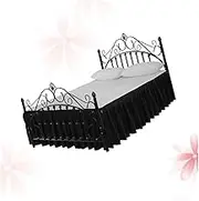 Luxshiny Bedding Pleated Skirt Bouffancy Bed Accessories Dust Ruffle Home Decoration Black