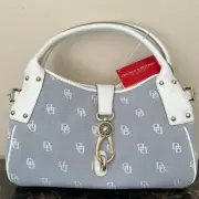 Dooney & Bourke Blue Medium Logo Lock Satchel NWT