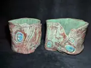 Ceramic Planter Set of Two - Hand Built - Direct from Artist