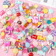 DIY Slime Beads Candy Flatbacks Resin Flat Back Scrapbooking Charms 30 Pcs/Pack
