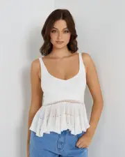 [Mooloola] Mooloola Women's Kirsty Top in Cream 0 Cream