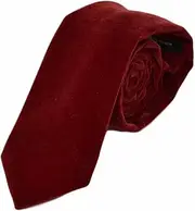 [King & Priory] Boys Dark Red Velvet Tie, Red, One Size