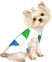 Sierra Leone Flag Map print Dog Shirts for Small Dogs Stretchy T-Shirts Lightweight Tank Top Sleeveless Striped Vest