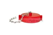 Fire Hydrant Adapter Cap and Chain 1-1/2" NST(F) Polycarbonate Red