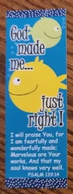 God Made Me Just Right I Will Praise You Psalms 139:14 Religious Jesus Bookmark