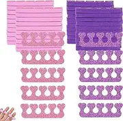 Biiange Sponge Finger Toe Separators, Sponge Finger Toe Separators Tool, Nail Art Supplies, Toe Separators,for Nail Polish Pedicure Foot Spacer(25Pcs Pink 25Pcs Purple)