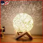 Nordic Wooden Table Lamp Romantic Moonlight Bedside Lamp for Bedroom Living Room