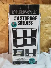 Farberware 4 Storage Cube Closet Organizer Shelf Black No Tools Required