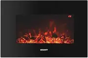 Devanti Electric Fireplace Fire Heater Wall Mounted 3D Flame Indoor 2000W Effect