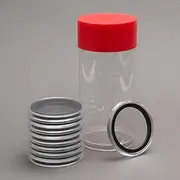 (1) Airtite Coin Holder Storage Container & (10) Black Ring 32mm Air-tite Coin Holder Capsules for 1oz American Gold Eagles and 1oz Gold Krugerrands & Kangaroos