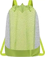 Beach Backpack, Drawstring Beach Backpack, Child-Friendly Organizer Mesh Backpack For Shells Towels Swimsuits Snacks Storage And Travel Use