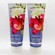 NEW! 2 PCS BATH & BODY WORKS FREESIA ULTIMATE HYDRATION BODY CREAM 8 FL OZ EACH