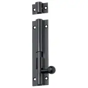 10cm Plain Barrel Bolt, Matte Blk