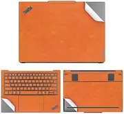 Laptop Decal Cover Compatible with 2025 Lenovo ThinkPad X9-14 Aura Edition/ThinkPad X9-14 Gen 1 14 inch Anti-Scratch Sticker Three Sided Leather Notebook Film (Orange)