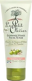 Facial Scrub for Normal to Dry Skin - Olive Pit Powder by Le Petit Olivier for Women - 2.5 oz Scrub